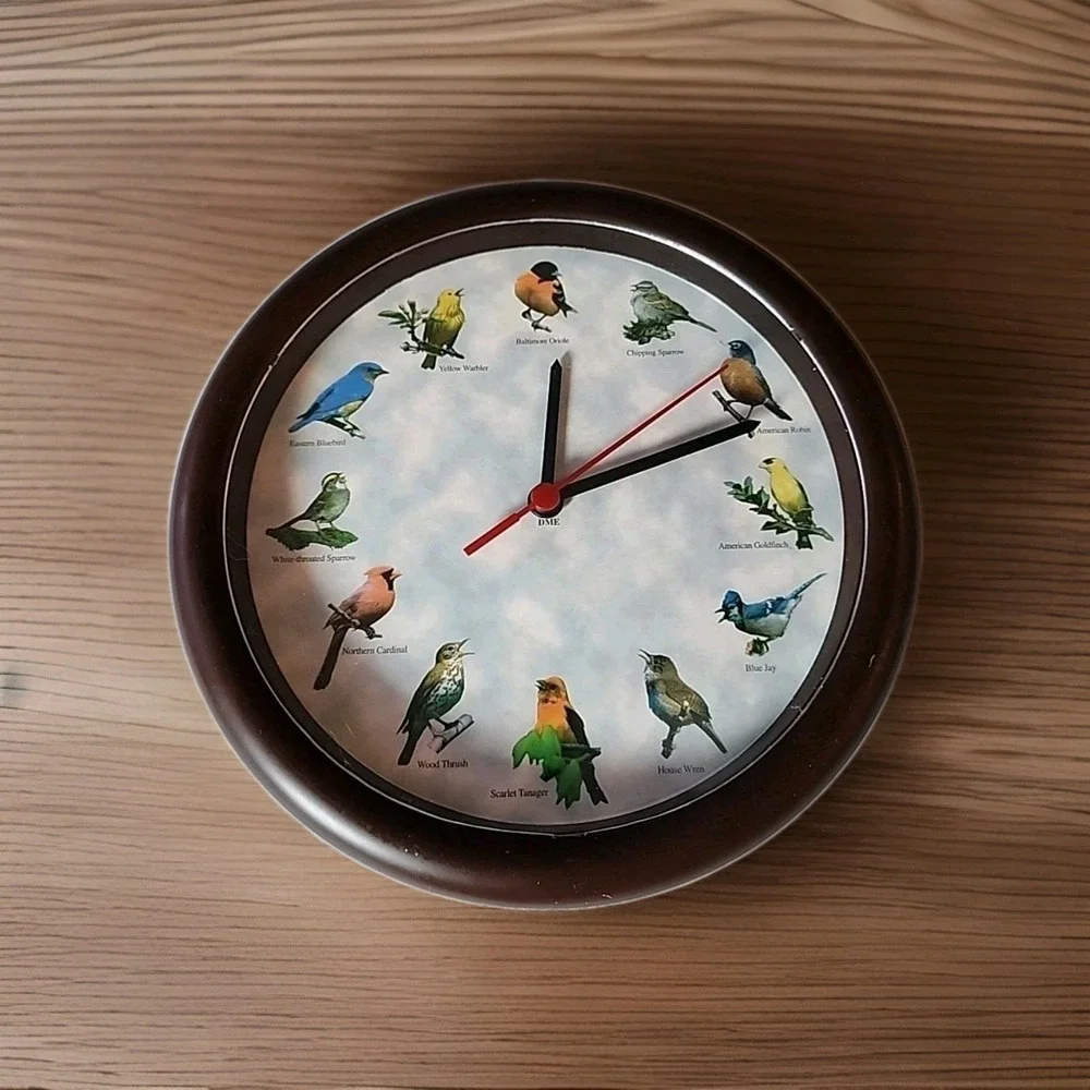 Vintage 1990s Birds Wall Clock 9.5